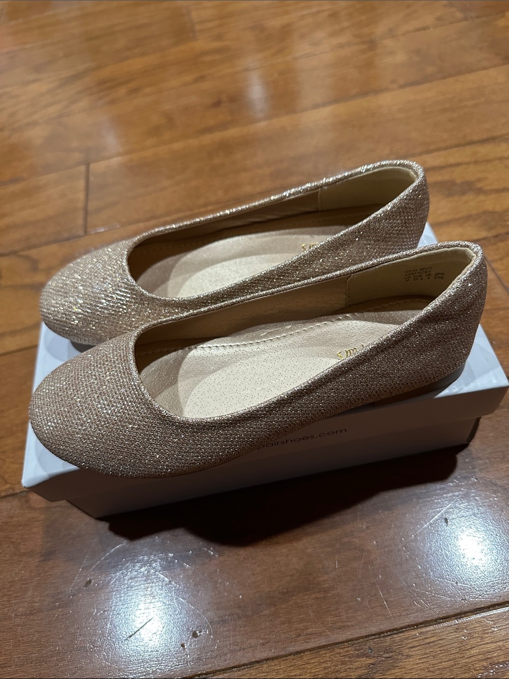 Dream Pairs gold glitter ballet flats